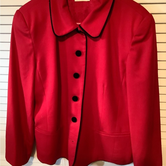 Talbot’s Jackets & Coats Vintage Talbots Ladies Red Dress Jacket With Velvet Trim Size